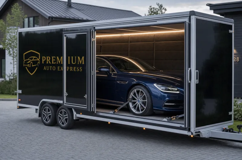Lukket enkelthenger fra Premium Auto Express med luksusbil sikret alene innvendig